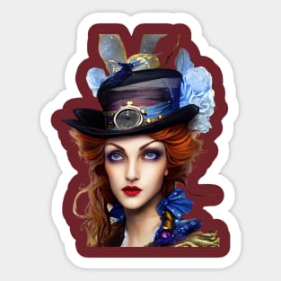 Victorian Steampunk Lady Sticker